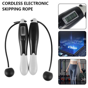 Cordless Jump Ropes Tangle-Free Rapid Speed Jumping Rope Smart Electronic Digital Skipping Rope Gym Fitness Home Exercise Rope